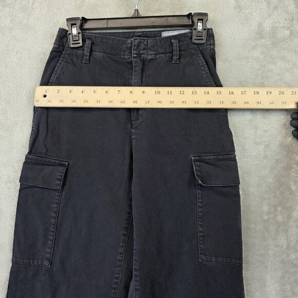 GAP Cargo Pants Womens 00 Petite Black Loose Khaki Regenerative S661059-03 - Picture 5 of 11